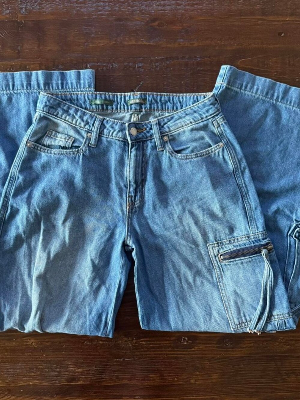 wild fable mid rise baggy denim cargo pants jeans